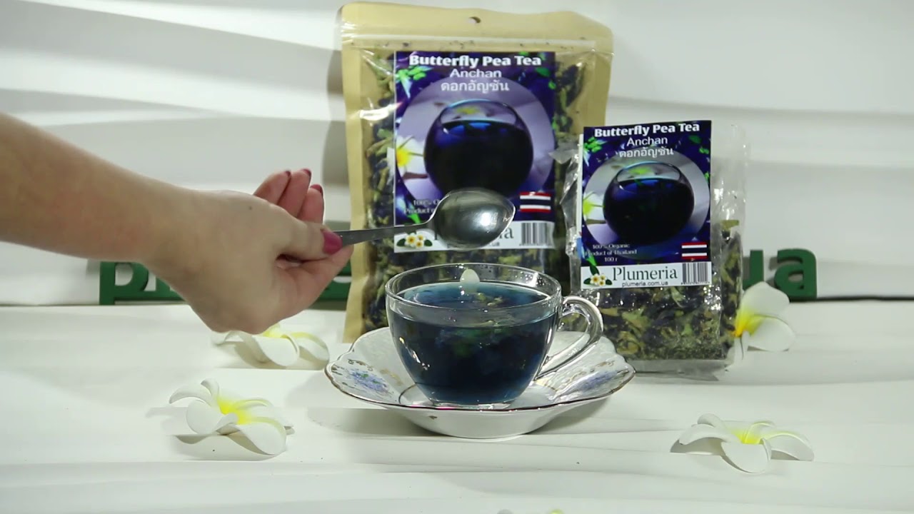 Синий чай Plumeria экологический для улучшения зрения и кожи Анчан Butterfly Pea Tea высший сорт