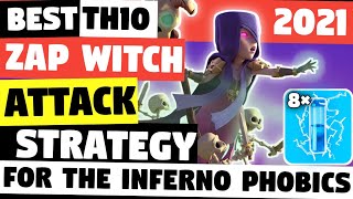 TH10 Zap Witch Attack Strategy 2021 | Best TH10 Golem Witch Bowler Attack | Cash Of Clans