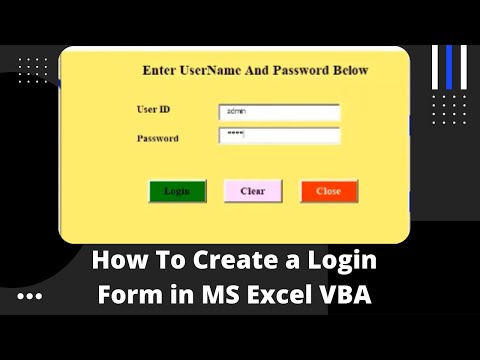 How To Create A Login Form in MS Excel VBA