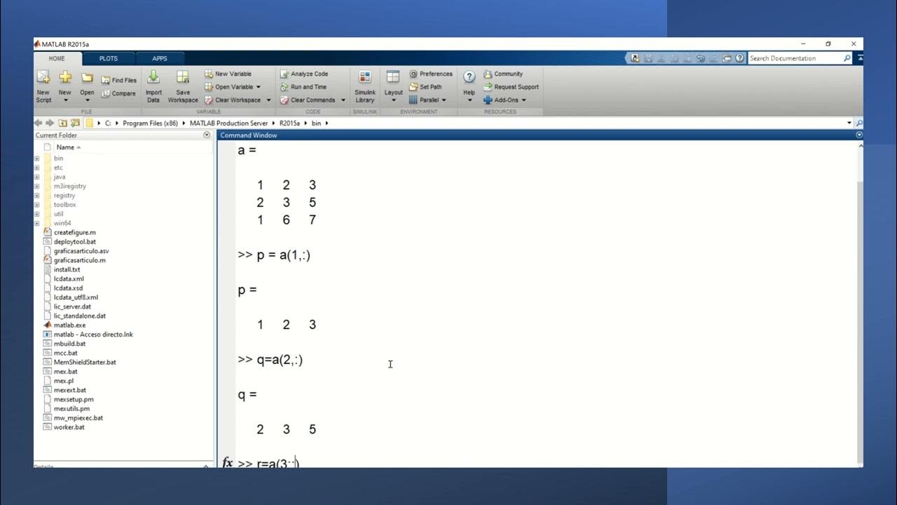 Matrices,accesar renglones o columnas - YouTube