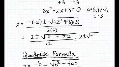 Solving a quadratic equation with complex solutions