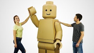 How to Make GIANT Lego Man Costume from Cardboard