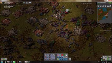 Factorio | Mid-Lategame Robotarmy in Action.