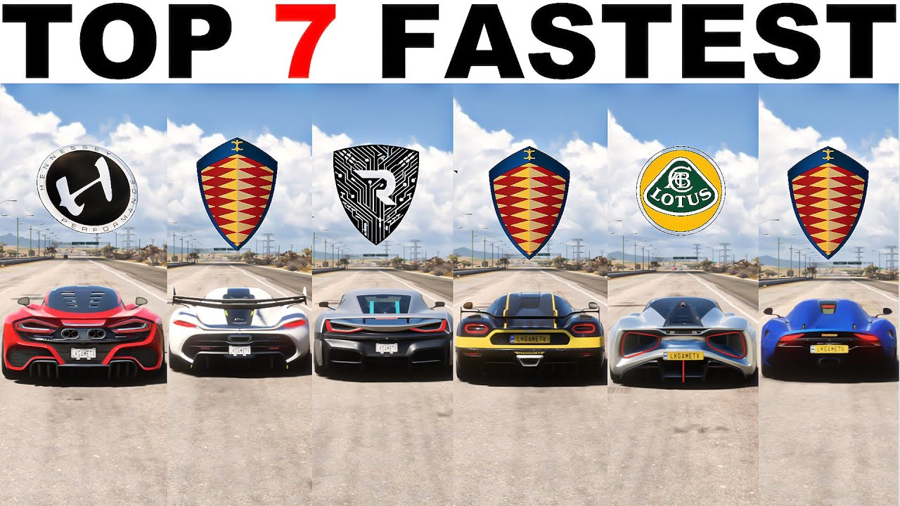FH5 Top 7 Fastest Hypercars Drag Race Jesko, Venom F5, Rimac, Evija, Regera, Agera Rs, ONE1