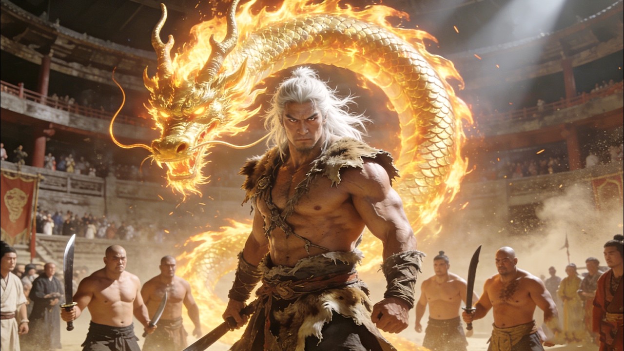 【武俠電影】數百惡霸圍攻小夥，怎料小夥用出失傳的降龍十八掌，瞬間秒殺數百惡霸 。