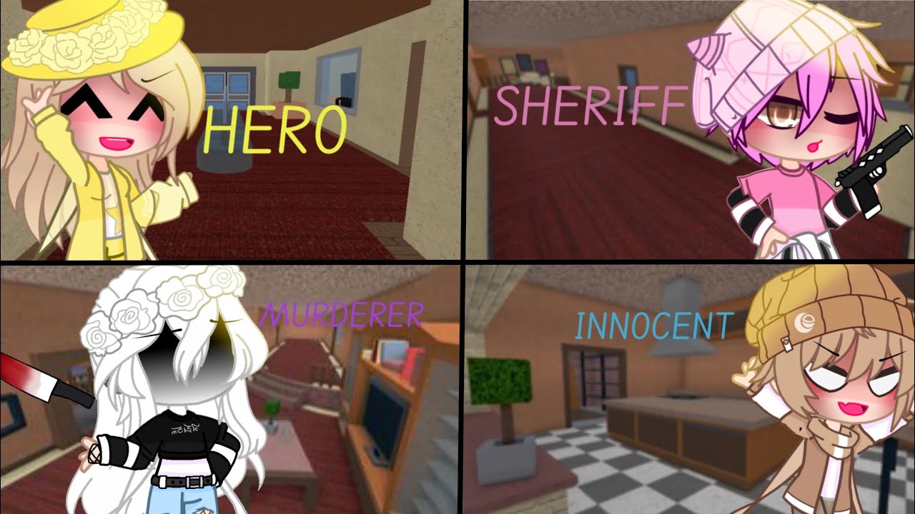 Hero,Sheriff,Murderer,Innocent||meme||gacha club||roblox