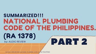 NATIONAL PLUMBING CODE OF THE PHILIPPINES (SUMMARIZED) chapter 3