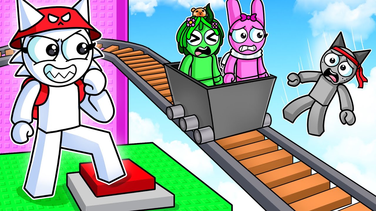 TROLLEO a mis AMIGOS en la TORRE TROLL de CARRITOS en ROBLOX | Cart Ride