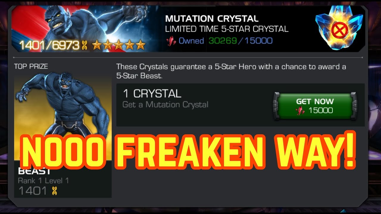 BEAST 5-Star Crystals and 6x 4-Star Crystals Marvel Contest of Champions