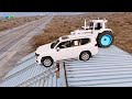 05.Flatbed Trailer Cars Transportation with Truck - Speedbumps vs Cars vs Train - BeamNG.Drive 1