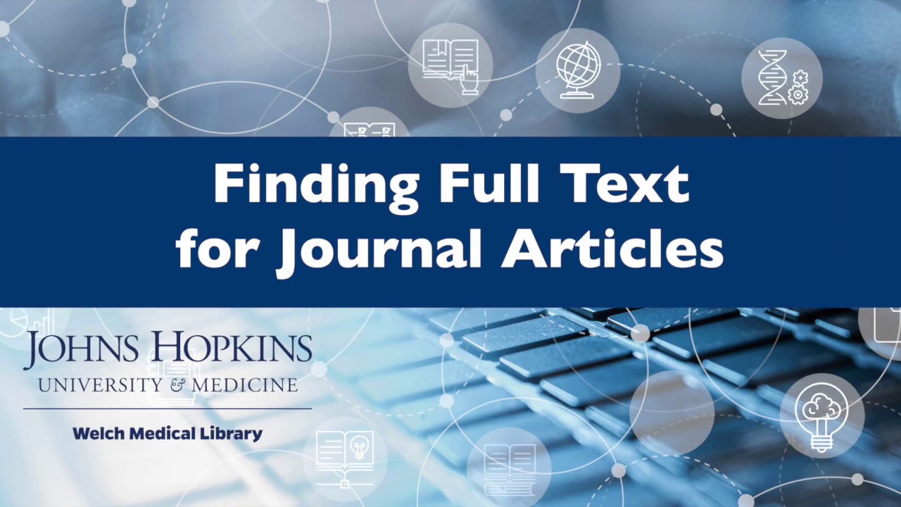 Finding Full Text for Journal Articles YouTube