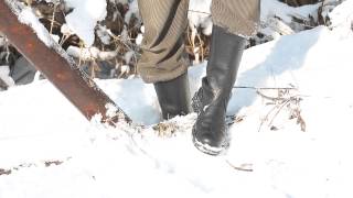 Bundeswehr juft boots over fresh spring snow