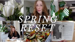 SPRING RESET VLOG: Flowers, Spring Cleaning Routine, Setting Intentions, Vegetarian Meals