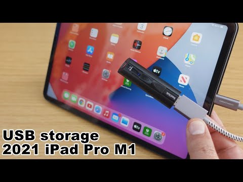 How to connect a USB storage flash drive to your iPad Pro 2021 M1 using a USB C to USB adapter