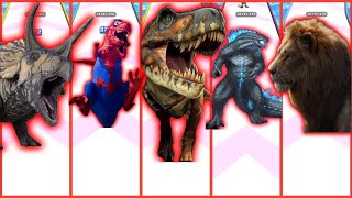triceratops vs t-rex spiderman vs t-rex vs godzilla vs lion screenshot 4