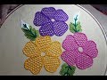 Hand Embroidery Designs | Net stitch design for cushion cover | Stitch and Flower-157