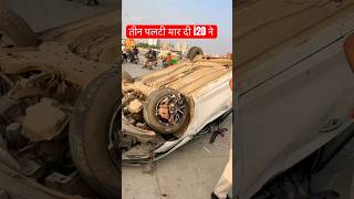 i20 flipped over, even the alloy wheel broke😱😱#i20 #accident #hyundai #youtube #ytshorts #shorts