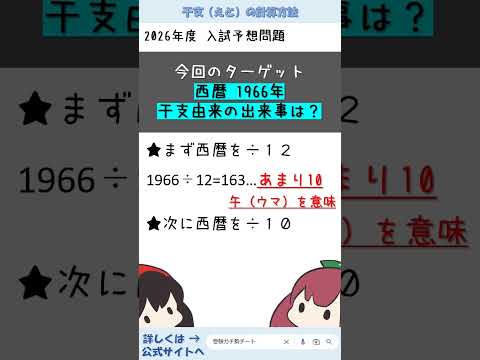 【干支計算】丙午がやってくる 2025年に受験生となる方全員 入試予想【2026年度入試】