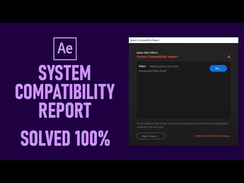 System compatibility report Unsupported Video Drivers Error | Adobe After Effect