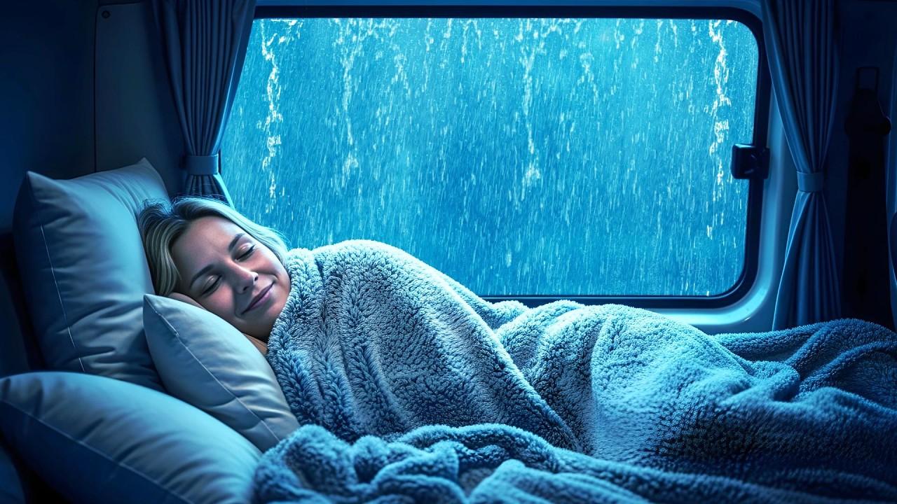 🌧️Rain Sounds for Sleeping ⛈️ Massive Thunder & Rain in Cozy Car Sleep Fast