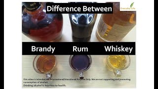 Difference b/w Brandy, Rum & Whiskey | ब्रैंडी,रम व व्हिस्की में अंतर | Culinary Uses | #40