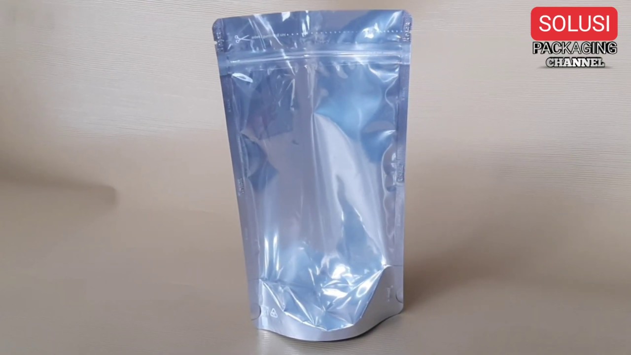 VIDEO 104 STANDING POUCH KOMBINASI  WARNA  SILVER  14X23 