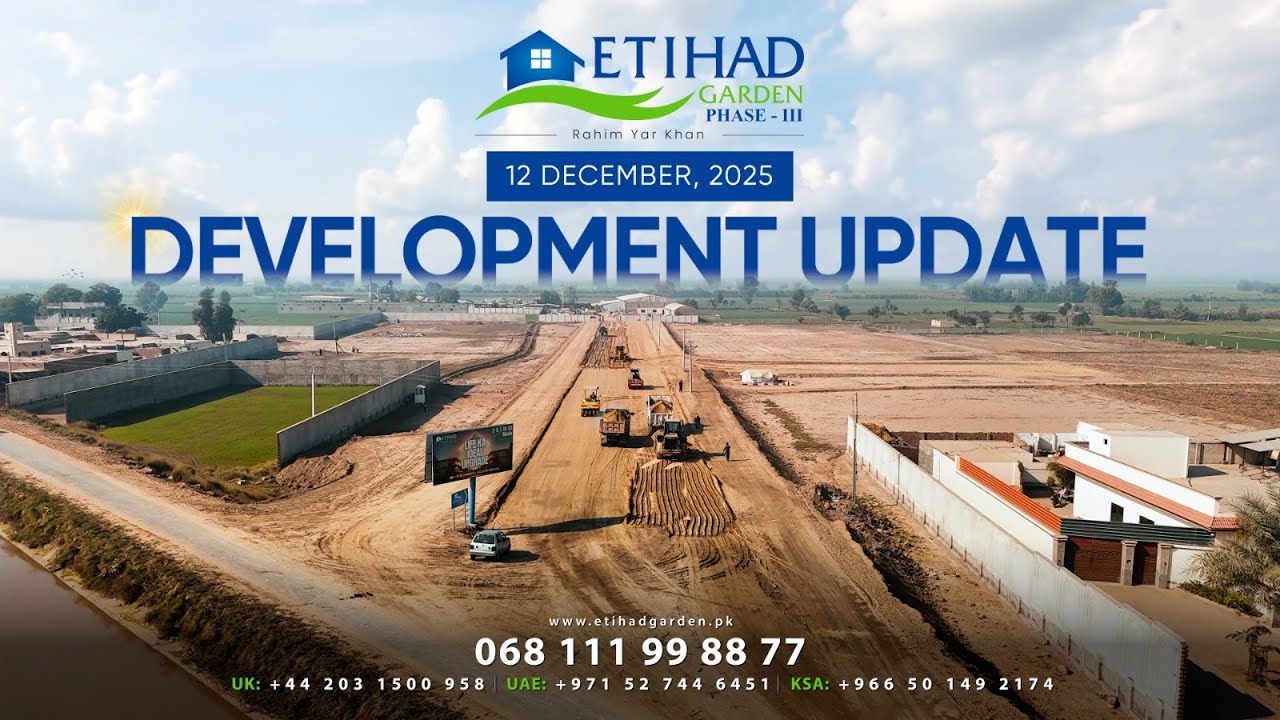 Etihad Garden Phase - III Development Update | December 12, 2025 - YouTube