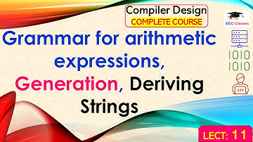 L11: Grammar for arithmetic expressions, Generation, Deriving Strings | Compiler Design Lectures