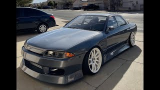 Mounting the BN Sports front bumper on the R32 Skyline!