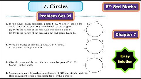 5th Std Maths Problem Set 31 Chapter 7 Circles | MH BOARD | Hindi Explanation
