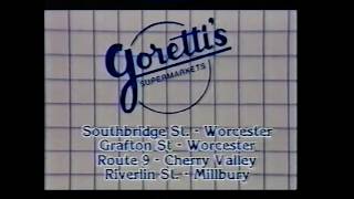 Gorettis Supermarkets (MA) commercials (x2), March 1989