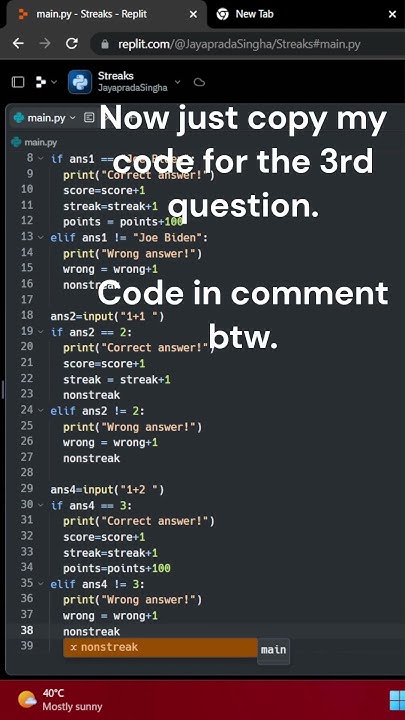 How to make a quiz in python part 2! Streaks! #coding #python #trending ...
