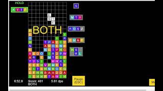 Scrabble tetris - 4 letter mode - 1608 high score [WR]