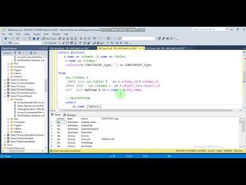 HOW TO GET THE TABLES AND COLUMNS WITH  PRIMARY KEYS AND DESCRIPTION