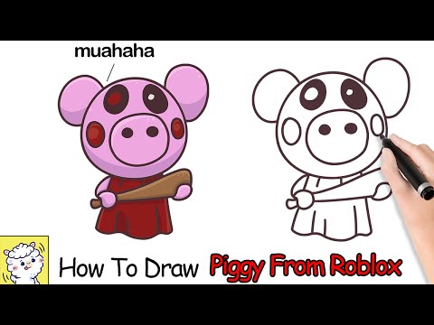 How To Draw Roblox Piggy Character Easy Step By Step Art Lesson - roblox character girl drawing