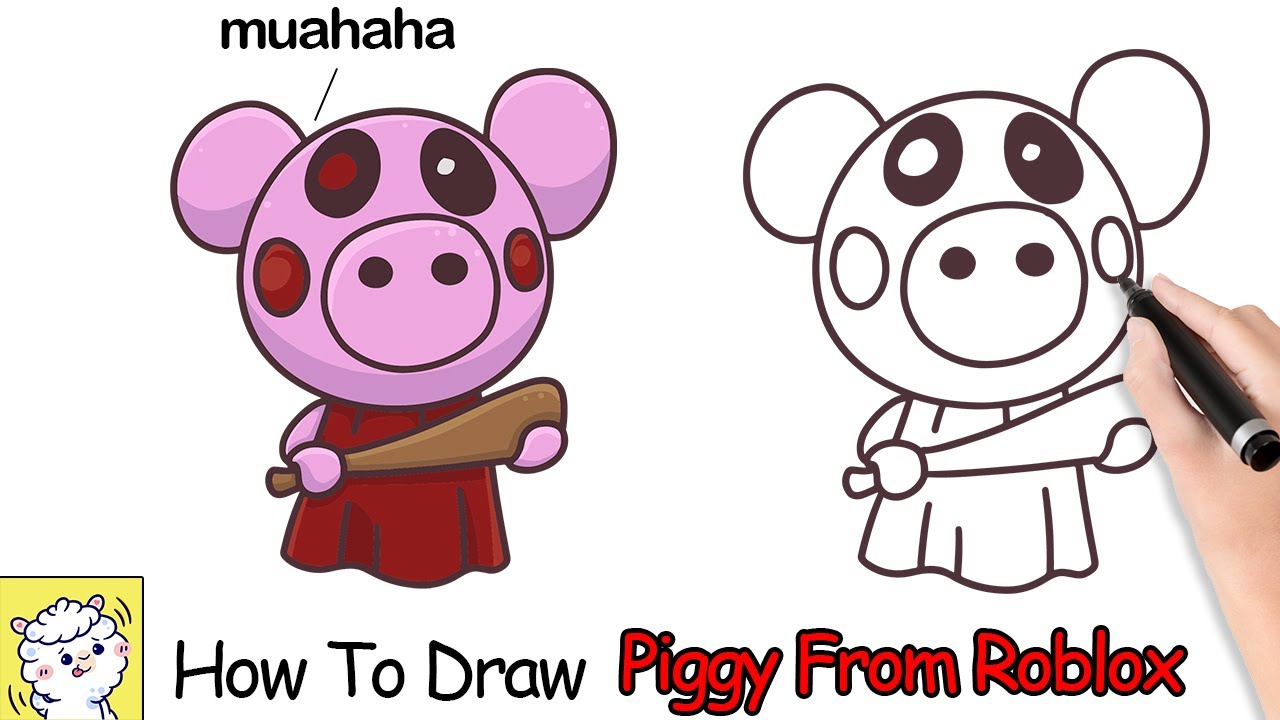 How To Draw Roblox Piggy Character Easy Step By Step Art Lesson - how to draw a roblox