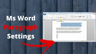 How To Do Paragraph Setting In Ms Word Document