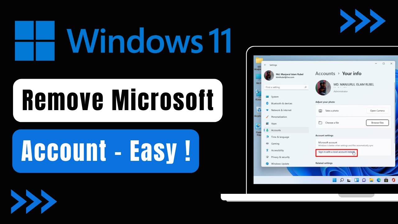Windows 11 How To Remove Microsoft Account YouTube