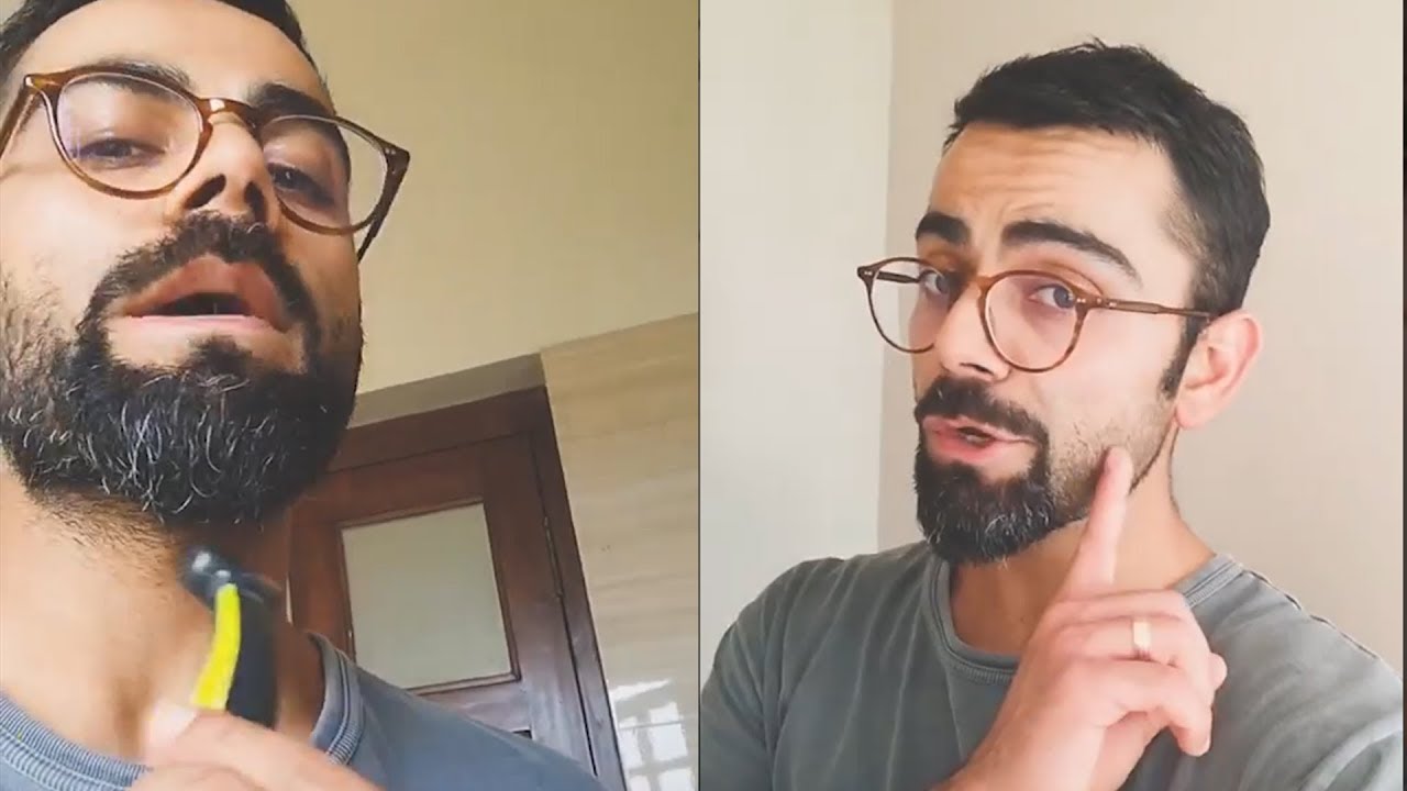 virat kohli flaunts new hairstyle & haircut, beard style 2021 - YouTube