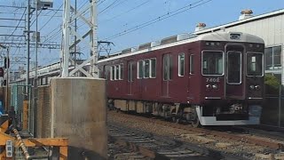 2023.04.02 阪急 7300系7322F 普通高槻市行き通過 正雀駅～摂津市駅間 正音寺踏切 阪急電鉄 阪急電車