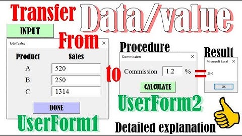 Excel VBA - Transfer data from one UserForm to another