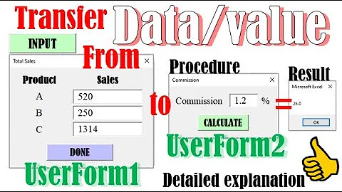 Excel VBA - Transfer data from one UserForm to another