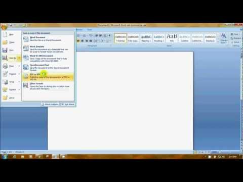 Word 2007 PDF XPS