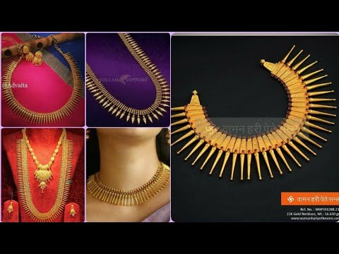 Gorgeous Keralas traditional jewellery mullamottu mala designs  Gold necklace collection designs