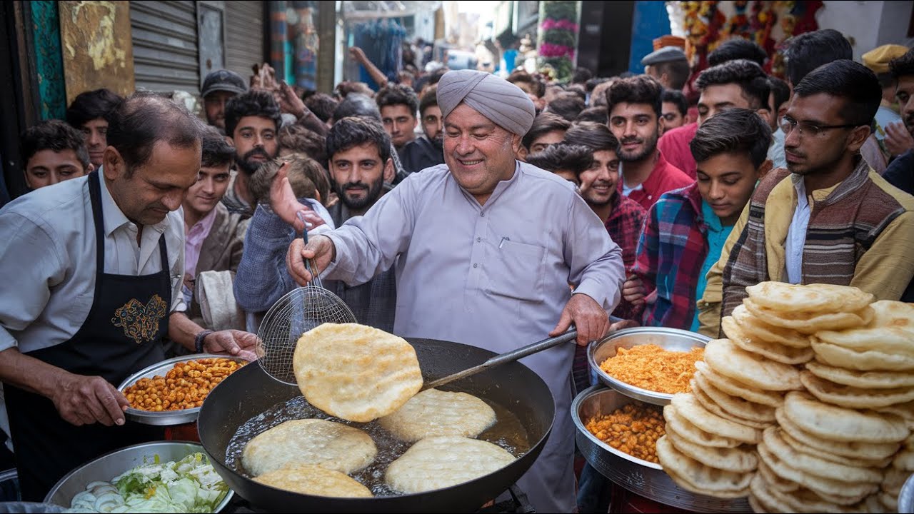 ONLY RS 100/- ROADSIDE DESI BREAKFAST CHOLAY PATHORAY | BILLA ANDA TIKKI | STREET FOOD PAKISTAN