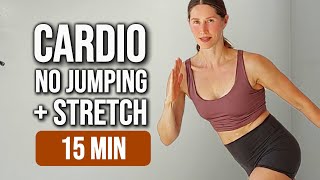 15 MIN LOW IMPACT CARDIO 🔥 No Jumping + Gentle Stretching