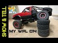 Showing off my custom built WPL C14 with rear cantilever suspension, hand made roll cage and more!