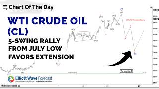 Elliott Wave Analysis: WTI Crude Oil (CL) 5‑Swing Rally from July Low Favors Extension