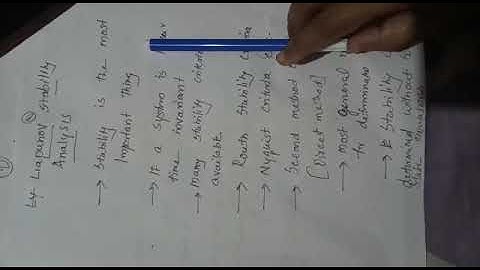 Liapunov Stability Analysis - Part 1