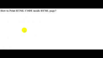How to Print Html Code Inside HTML page
